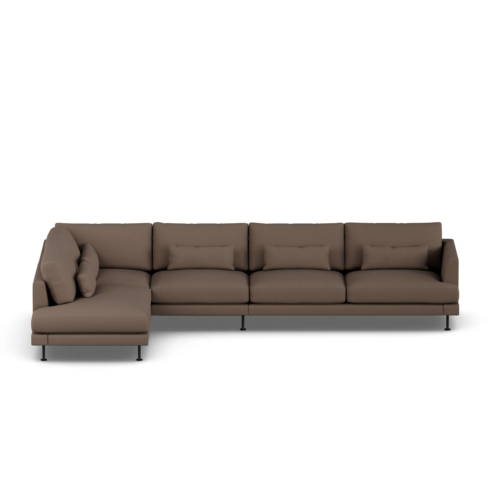 Bredhult sofa, Jump Brown 1955-zwart staal, 4-zits B2 1898