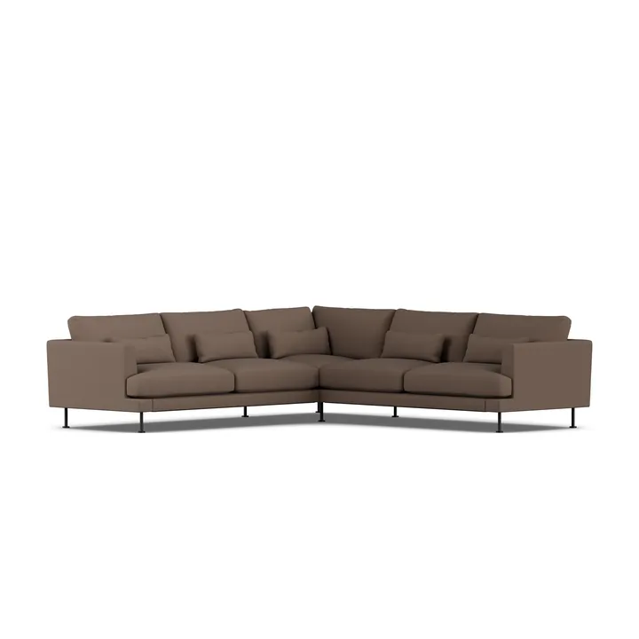 Bredhult sofa - Jump Brown 1955-zwart staal, hoekbank F - 1898