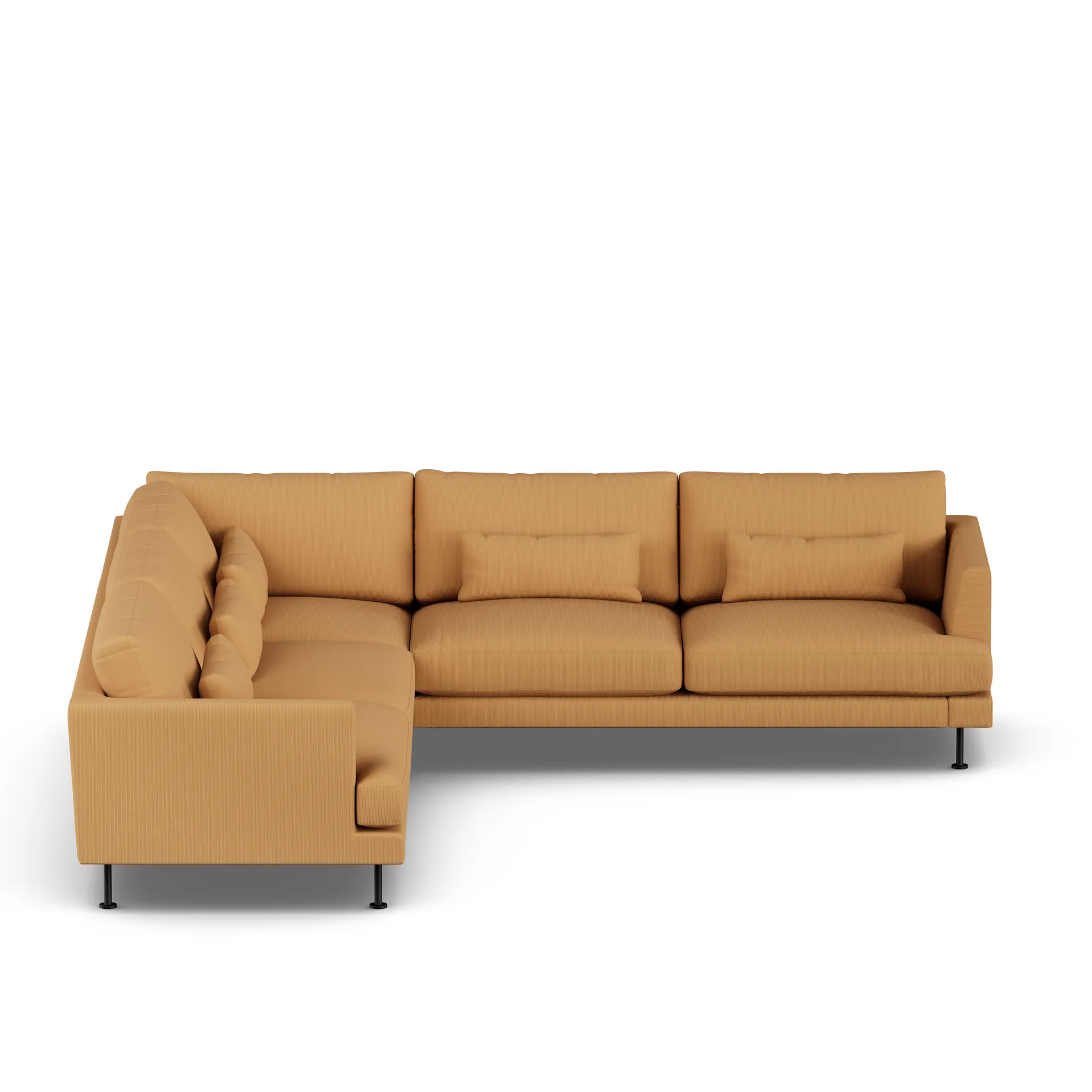Bredhult sofa, Jump Honey 1959-zwart staal, hoekbank F 1898