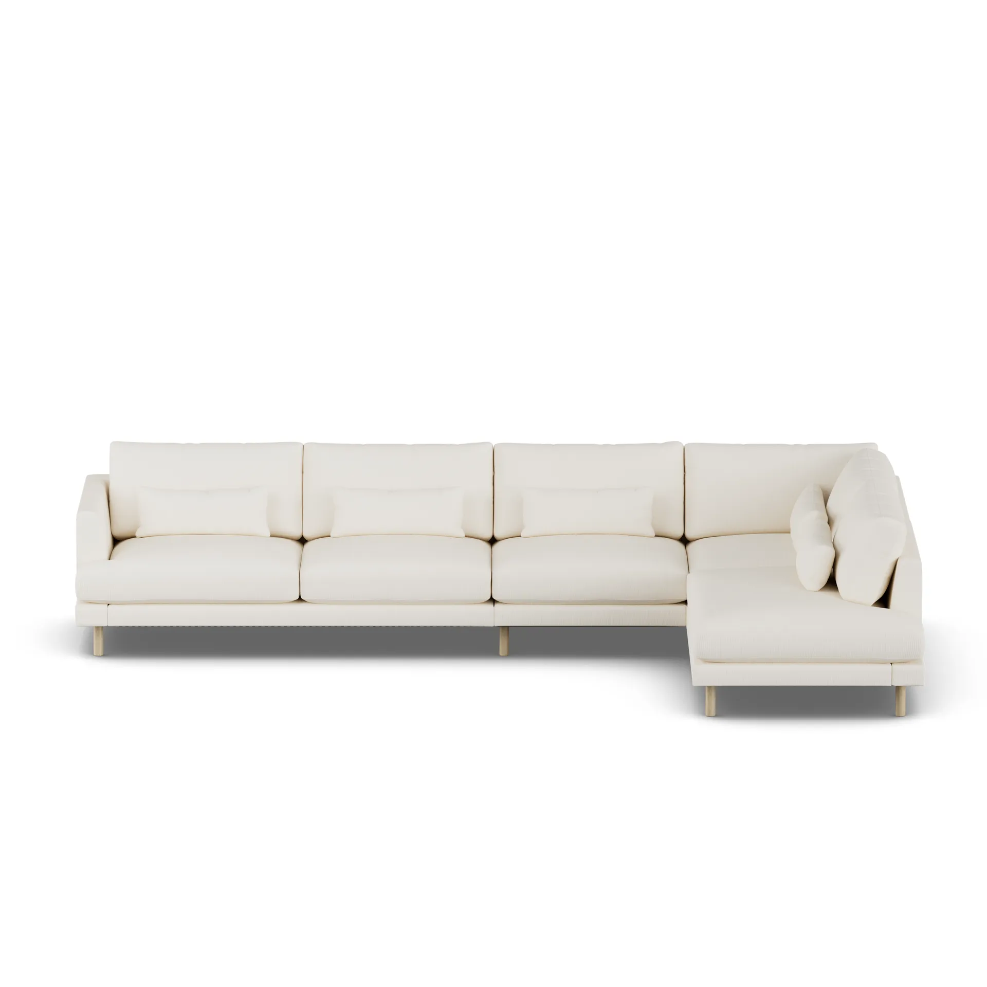 Bredhult sofa, Jump Off White 1954-witgeoliede eiken, 4-zits B1 1898