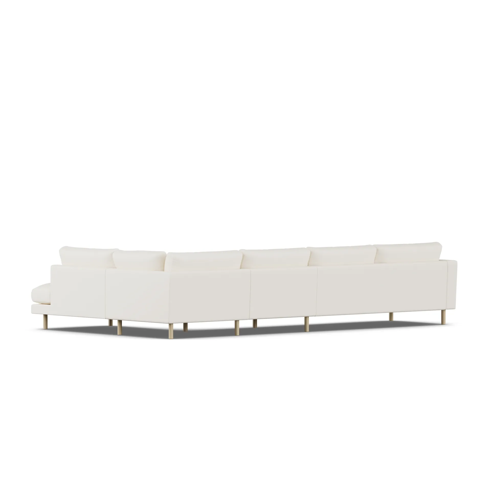 Bredhult sofa, Jump Off White 1954-witgeoliede eiken, 4-zits B1 1898