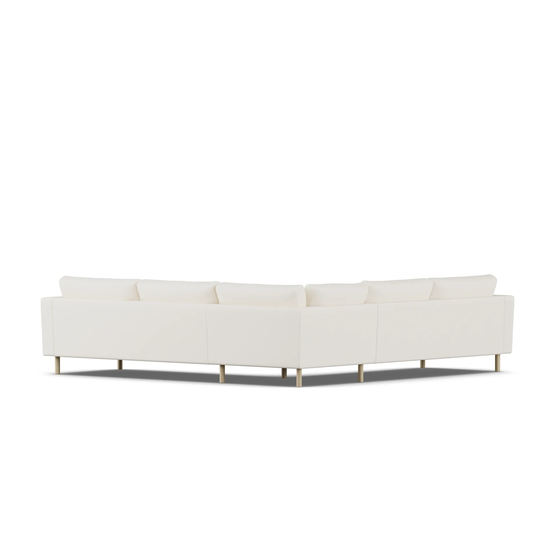 Bredhult sofa, Jump Off White 1954-witgeoliede eiken, hoekbank F 1898
