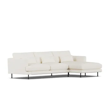 Bredhult sofa - Jump Off White 1954-zwart staal, 2,5-zits C1 - 1898