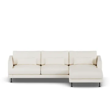 Bredhult sofa - Jump Off White 1954-zwart staal, 2,5-zits C1 - 1898
