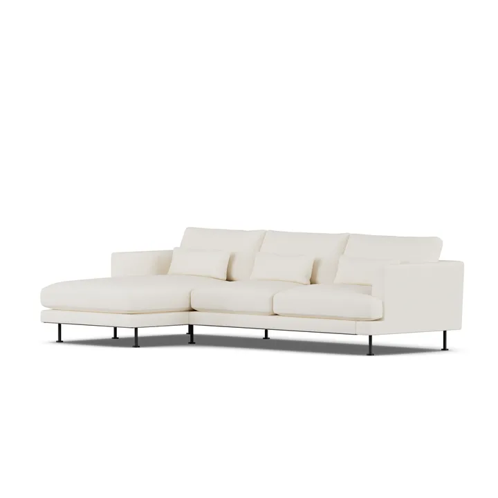 Bredhult sofa - Jump Off White 1954-zwart staal, 2,5-zits C2 - 1898