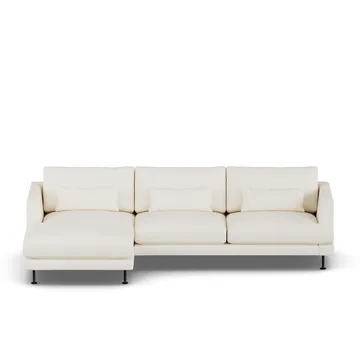 Bredhult sofa - Jump Off White 1954-zwart staal, 2,5-zits C2 - 1898