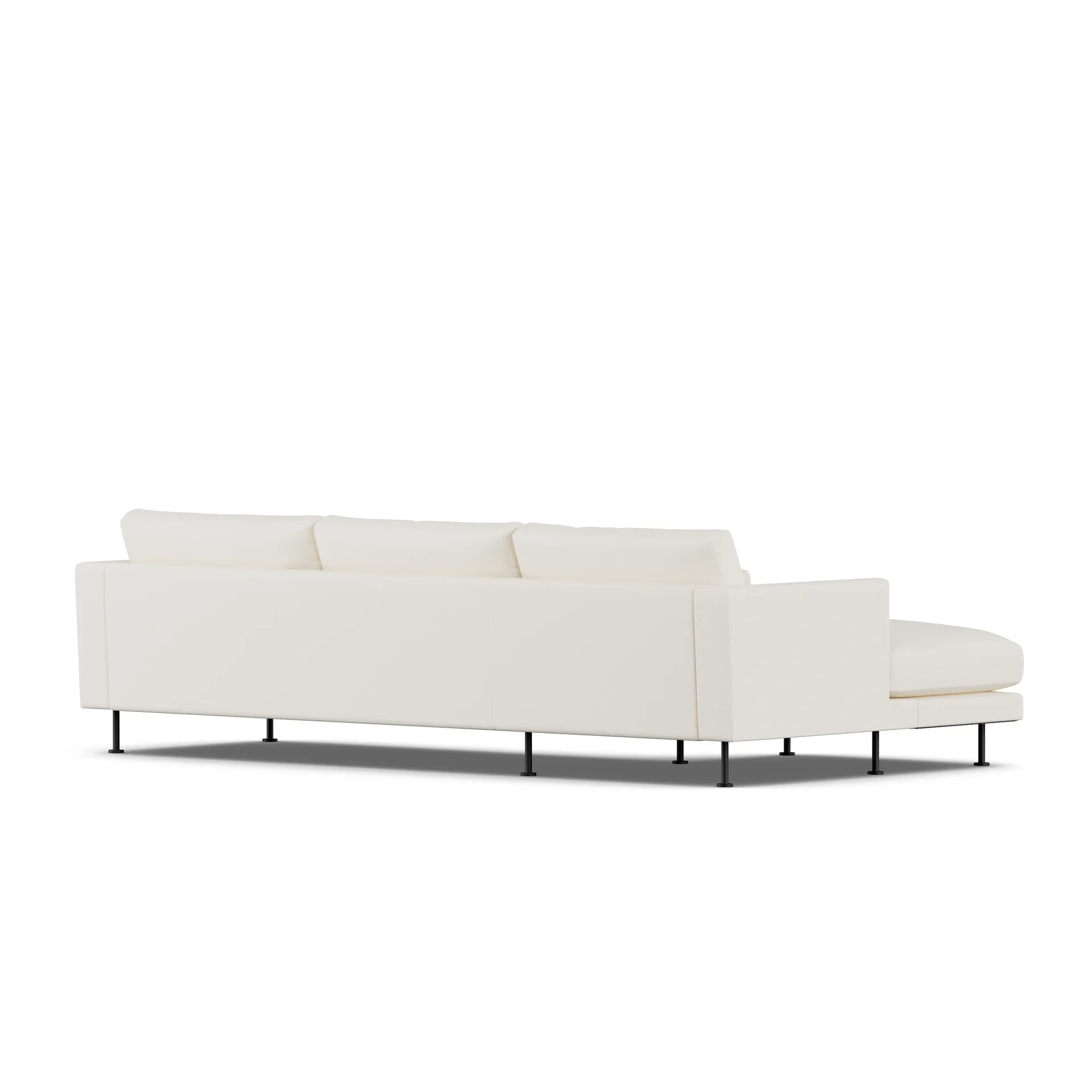 Bredhult sofa, Jump Off White 1954-zwart staal, 2,5-zits C2 1898