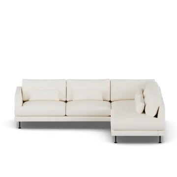 Bredhult sofa - Jump Off White 1954-zwart staal, 3-zits A1 - 1898
