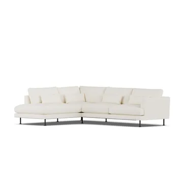 Bredhult sofa - Jump Off White 1954-zwart staal, 3-zits A2 - 1898