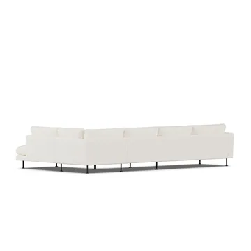 Bredhult sofa - Jump Off White 1954-zwart staal, 4-zits B1 - 1898