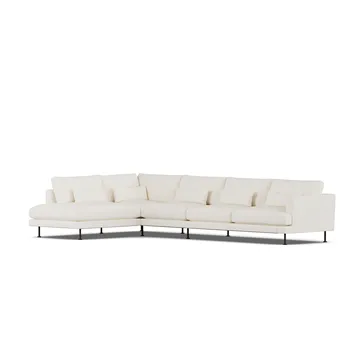 Bredhult sofa - Jump Off White 1954-zwart staal, 4-zits B2 - 1898