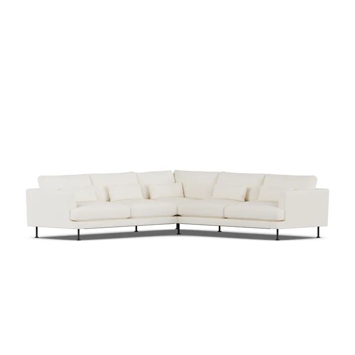 Bredhult sofa - Jump Off White 1954-zwart staal, hoekbank F - 1898
