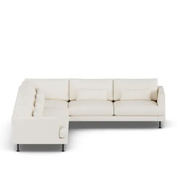 Bredhult sofa - Jump Off White 1954-zwart staal, hoekbank F - 1898
