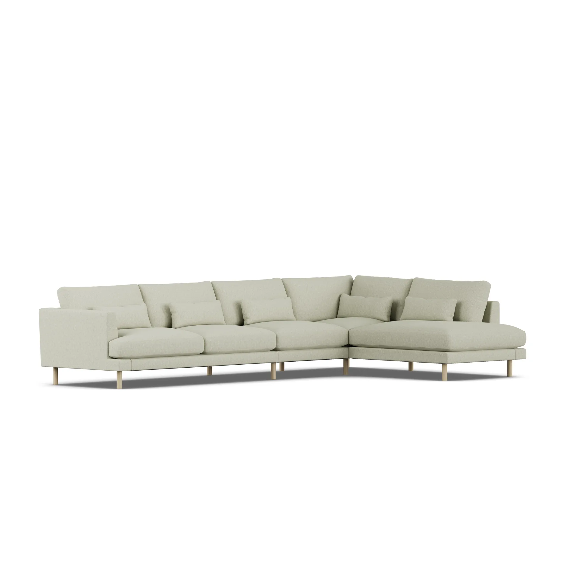 Bredhult sofa, Luiza Beige 3981-witgeoliede eiken, 4-zits B1 1898