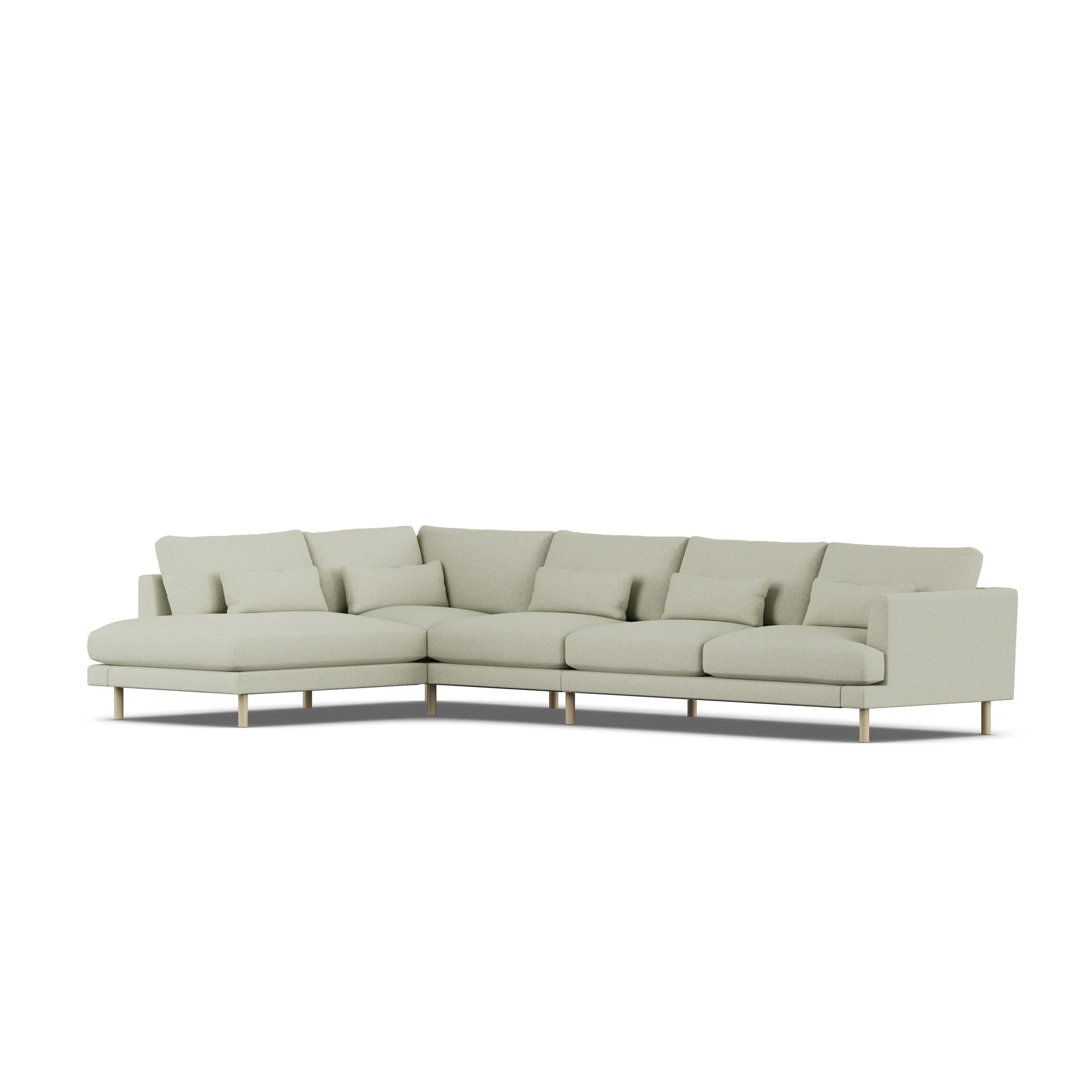 Bredhult sofa, Luiza Beige 3981-witgeoliede eiken, 4-zits B2 1898