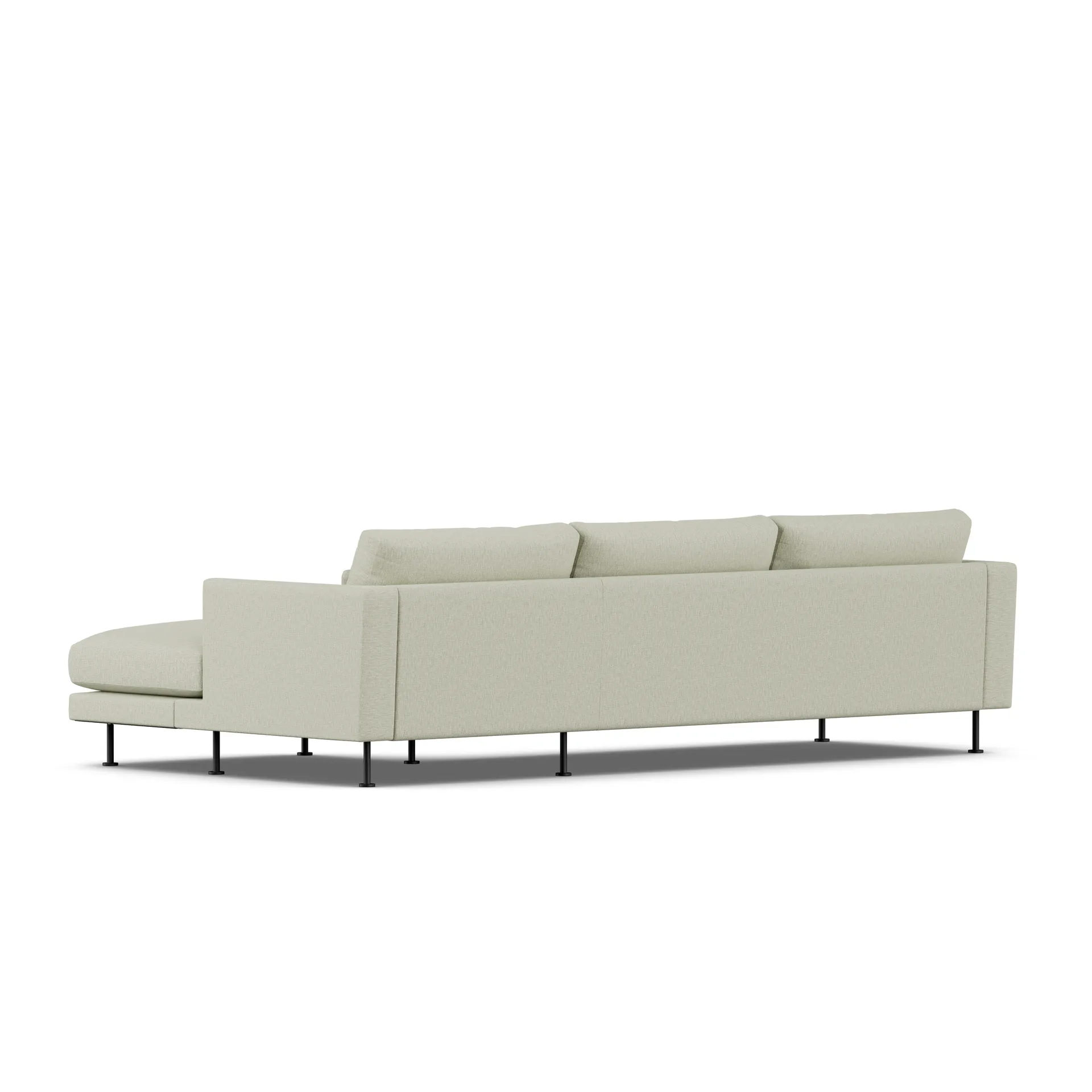Bredhult sofa, Luiza Beige 3981-zwart staal, 2,5-zits C1 1898