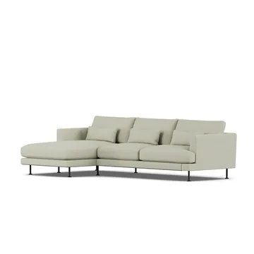 Bredhult sofa - Luiza Beige 3981-zwart staal, 2,5-zits C2 - 1898