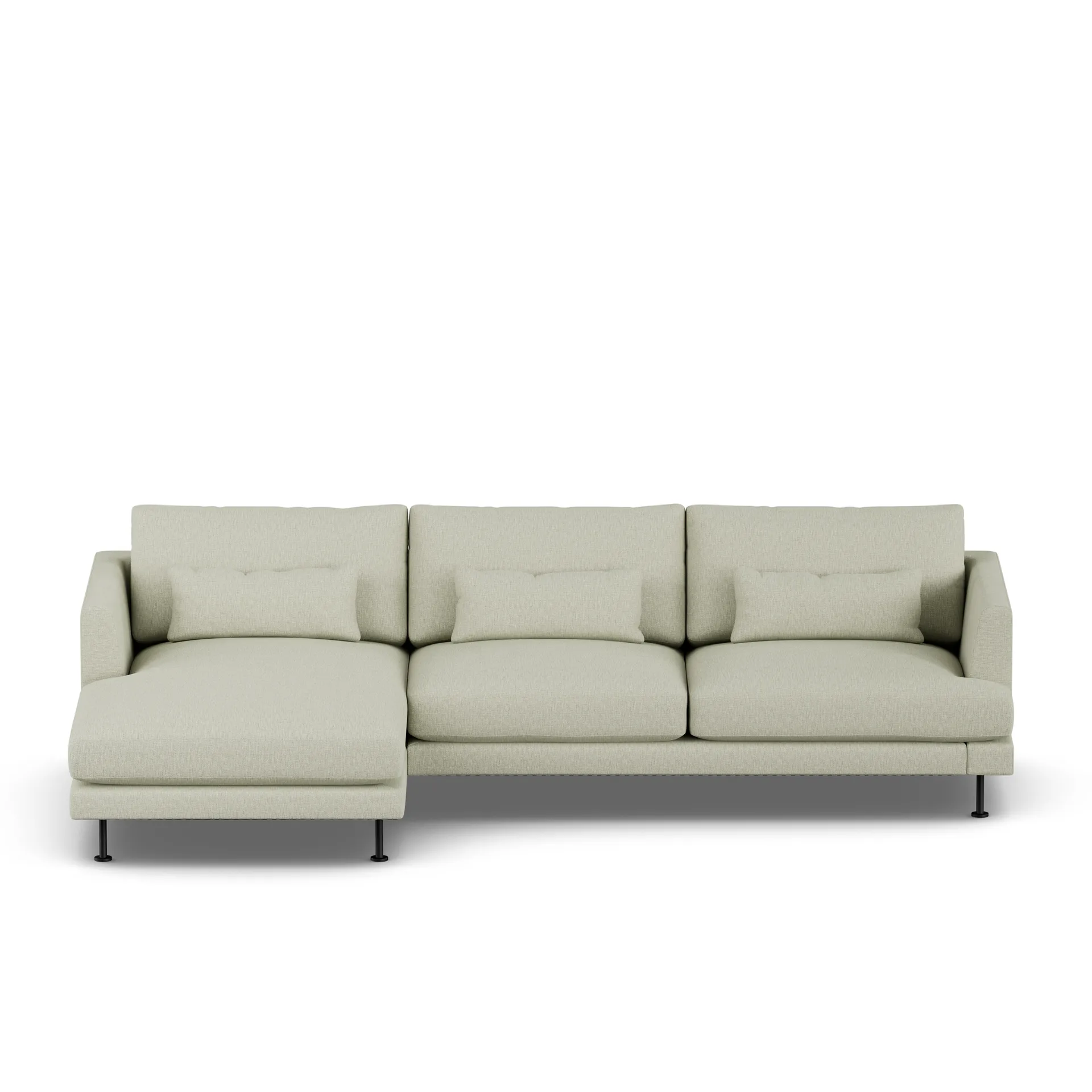Bredhult sofa, Luiza Beige 3981-zwart staal, 2,5-zits C2 1898