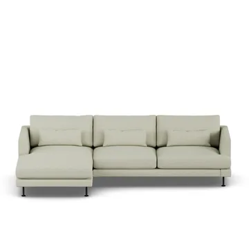 Bredhult sofa - Luiza Beige 3981-zwart staal, 2,5-zits C2 - 1898