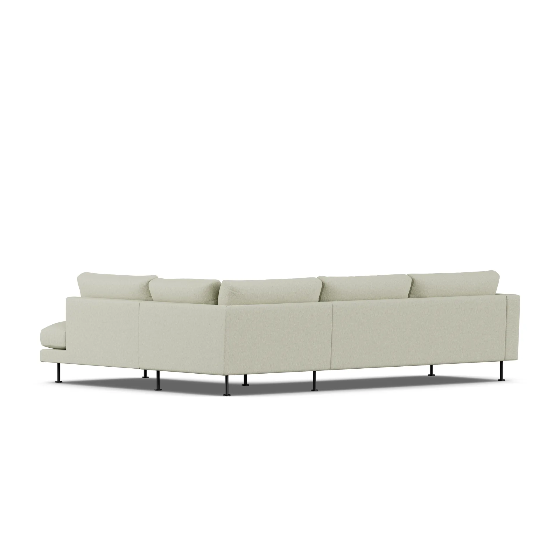 Bredhult sofa, Luiza Beige 3981-zwart staal, 3-zits A1 1898