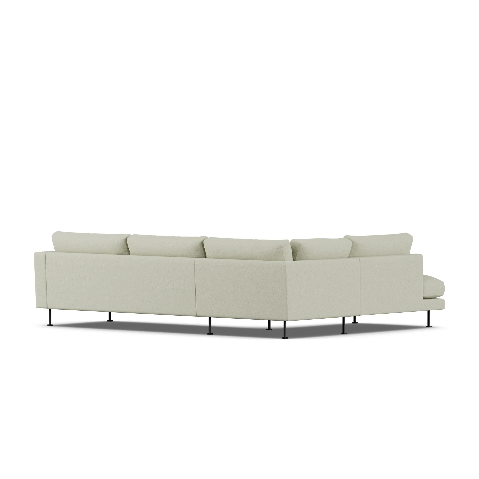 Bredhult sofa, Luiza Beige 3981-zwart staal, 3-zits A2 1898