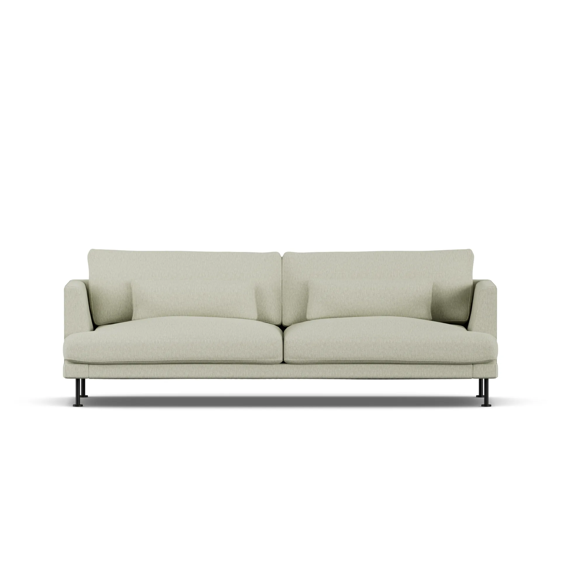 Bredhult sofa, Luiza Beige 3981-zwart staal, 3-zits 1898