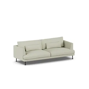 Bredhult sofa - Luiza Beige 3981-zwart staal, 3-zits - 1898