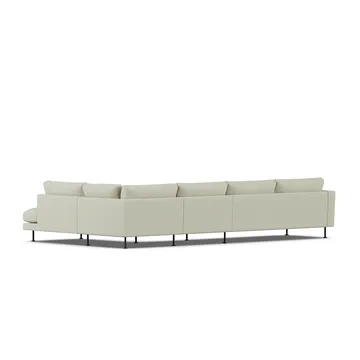 Bredhult sofa - Luiza Beige 3981-zwart staal, 4-zits B1 - 1898