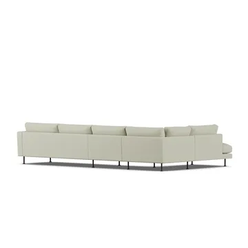 Bredhult sofa - Luiza Beige 3981-zwart staal, 4-zits B2 - 1898