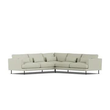 Bredhult sofa - Luiza Beige 3981-zwart staal, hoekbank F - 1898