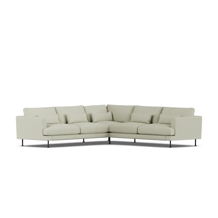 Bredhult sofa - Luiza Beige 3981-zwart staal, hoekbank F - 1898