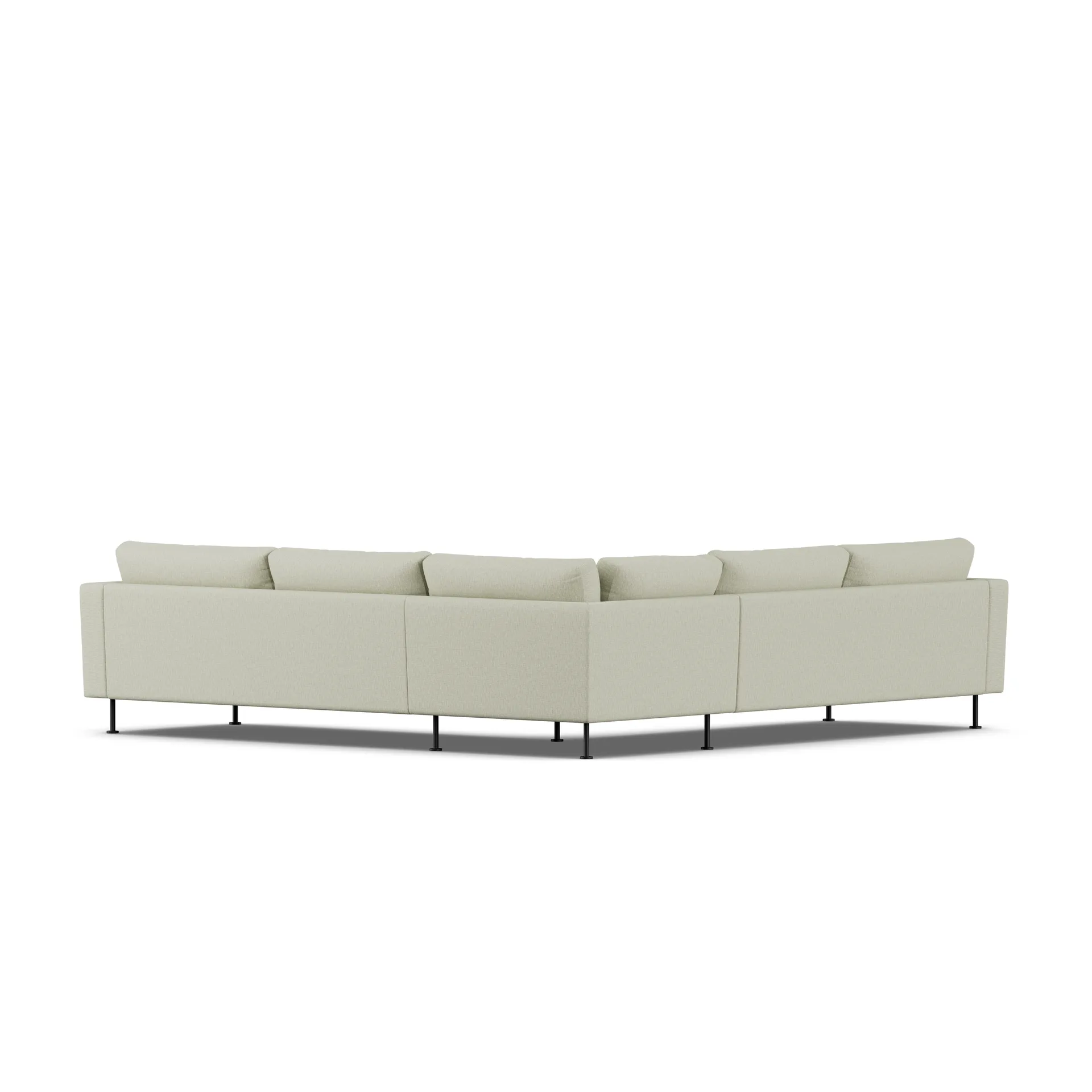 Bredhult sofa, Luiza Beige 3981-zwart staal, hoekbank F 1898