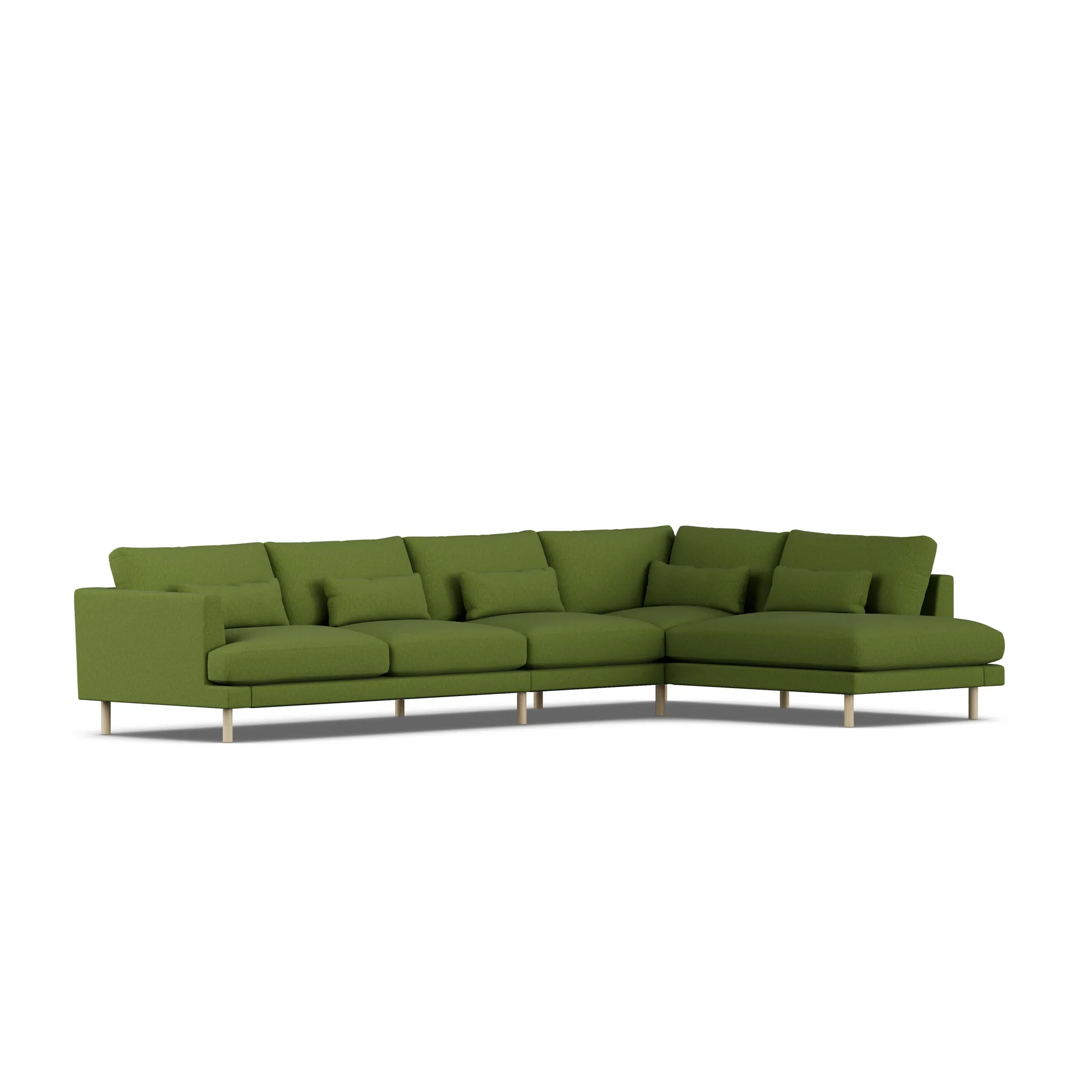 Bredhult sofa, Luiza Green 3975-witgeoliede eiken, 4-zits B1 1898