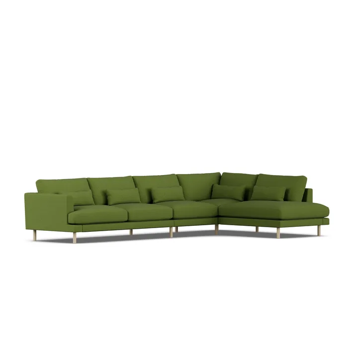 Bredhult sofa - Luiza Green 3975-witgeoliede eiken, 4-zits B1 - 1898