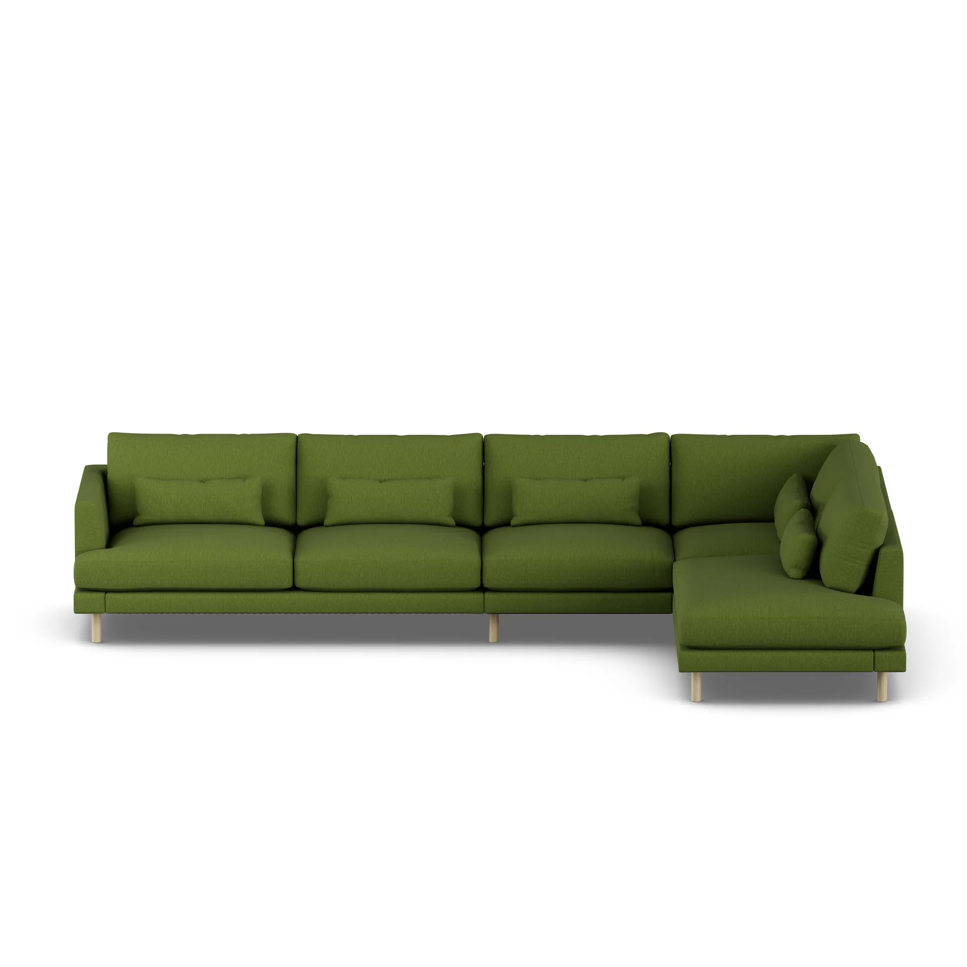 Bredhult sofa, Luiza Green 3975-witgeoliede eiken, 4-zits B1 1898