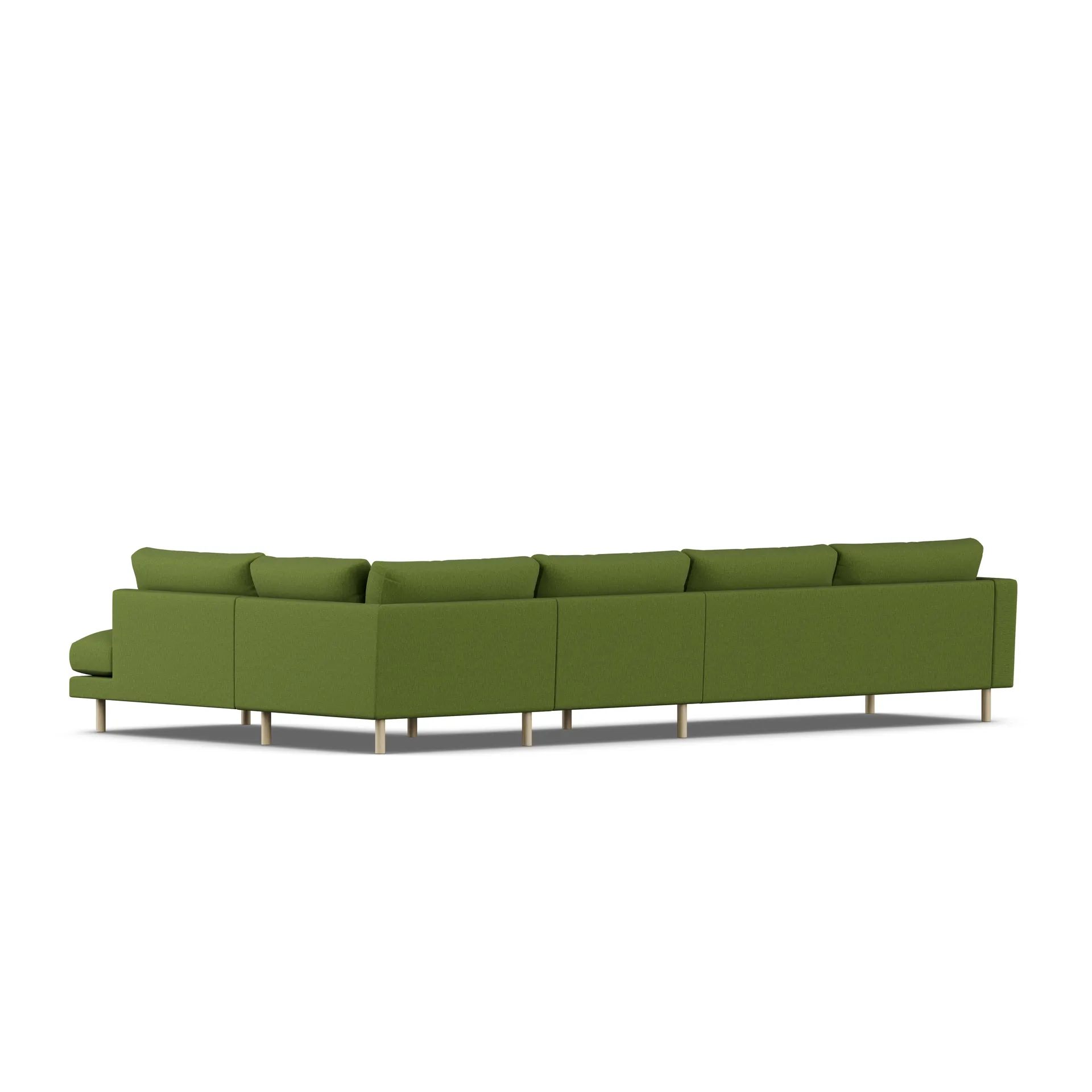 Bredhult sofa, Luiza Green 3975-witgeoliede eiken, 4-zits B1 1898