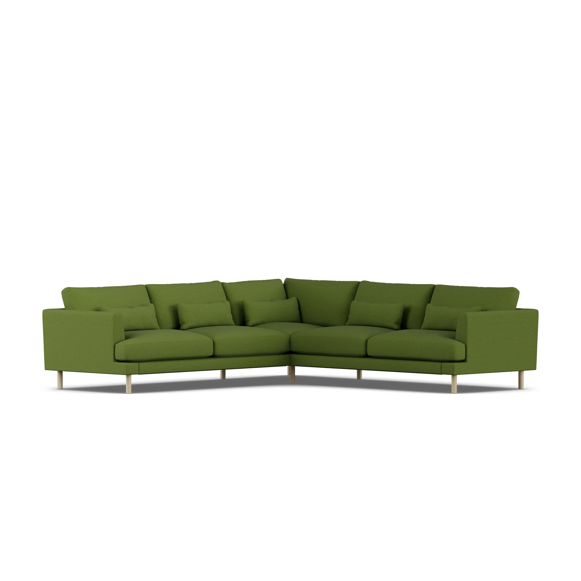 Bredhult sofa, Luiza Green 3975-witgeoliede eiken, hoekbank F 1898