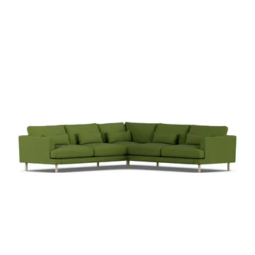 Bredhult sofa - Luiza Green 3975-witgeoliede eiken, hoekbank F - 1898