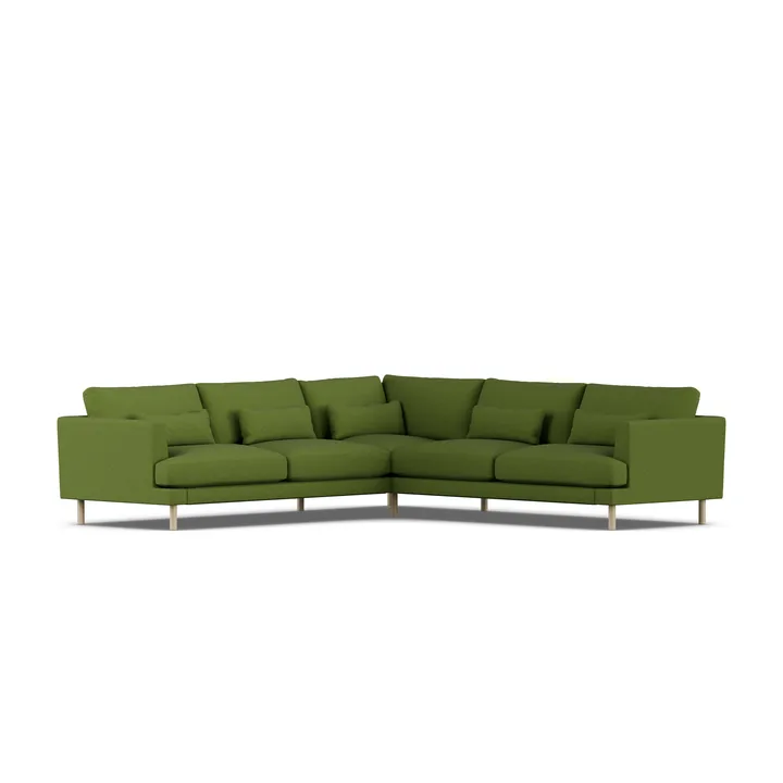 Bredhult sofa - Luiza Green 3975-witgeoliede eiken, hoekbank F - 1898