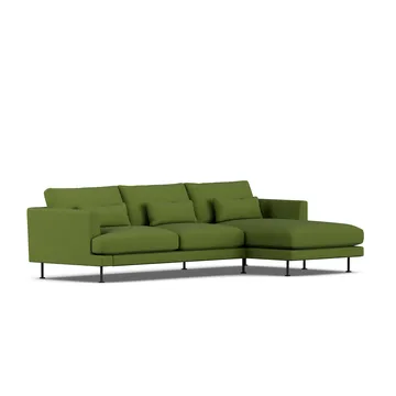 Bredhult sofa - Luiza Green 3975-zwart staal, 2,5-zits C1 - 1898
