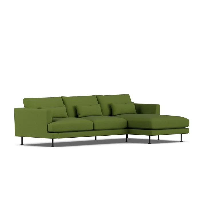 Bredhult sofa - Luiza Green 3975-zwart staal, 2,5-zits C1 - 1898