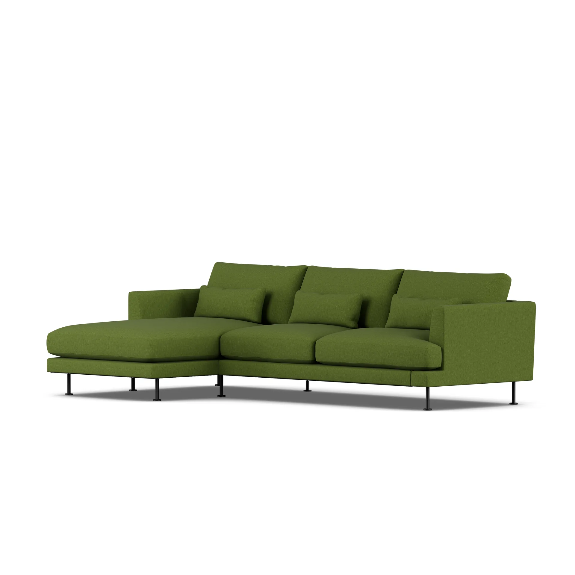 Bredhult sofa, Luiza Green 3975-zwart staal, 2,5-zits C2 1898