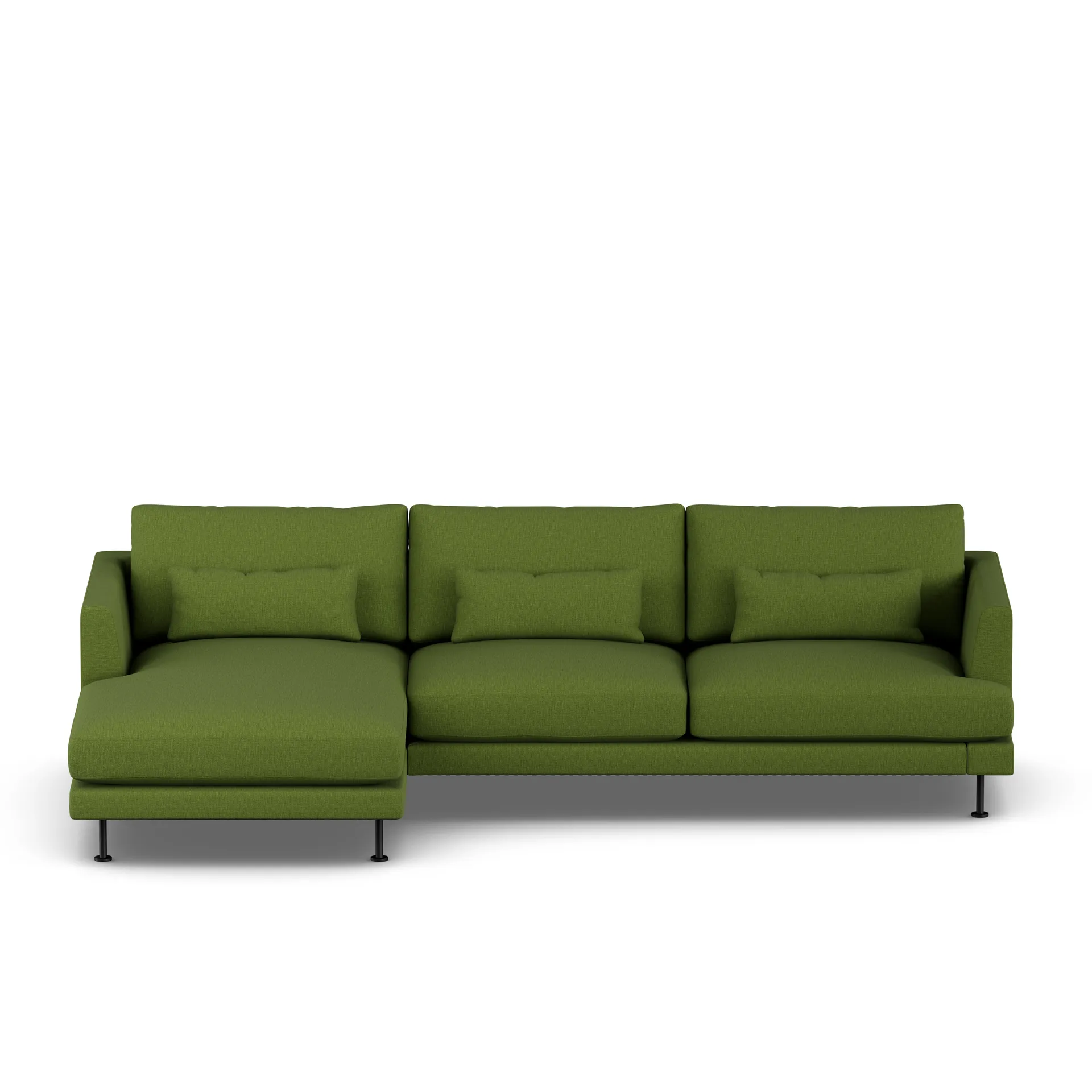 Bredhult sofa, Luiza Green 3975-zwart staal, 2,5-zits C2 1898