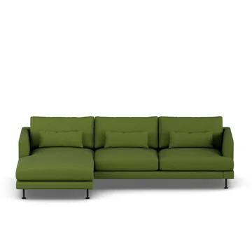 Bredhult sofa - Luiza Green 3975-zwart staal, 2,5-zits C2 - 1898