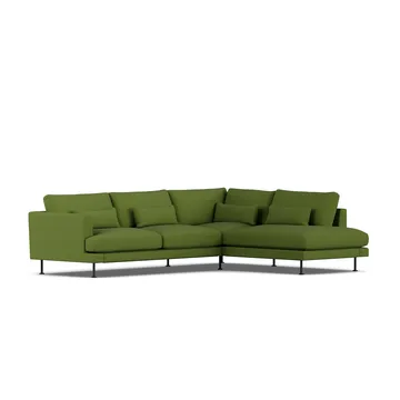 Bredhult sofa - Luiza Green 3975-zwart staal, 3-zits A1 - 1898