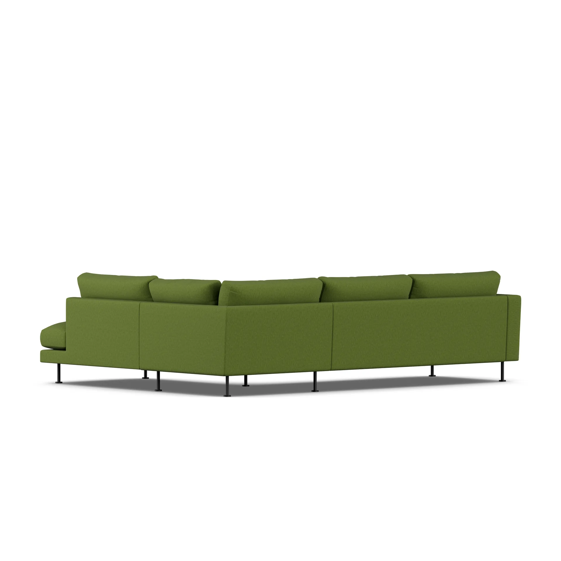 Bredhult sofa, Luiza Green 3975-zwart staal, 3-zits A1 1898