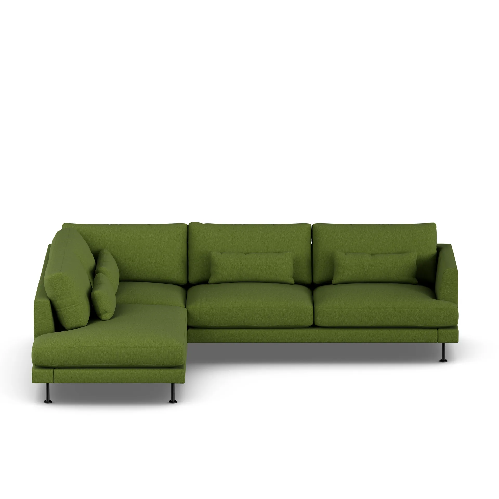 Bredhult sofa, Luiza Green 3975-zwart staal, 3-zits A2 1898