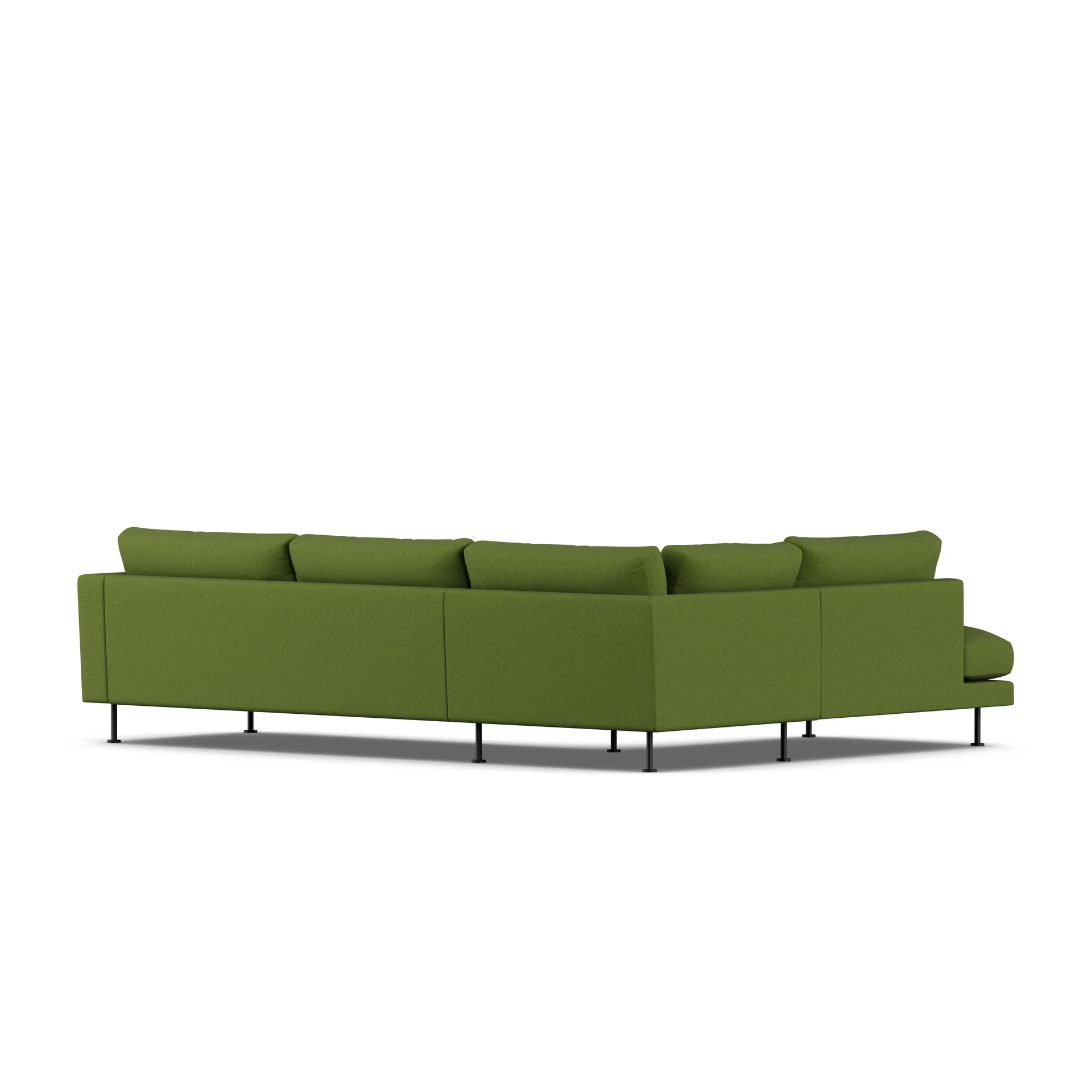 Bredhult sofa, Luiza Green 3975-zwart staal, 3-zits A2 1898
