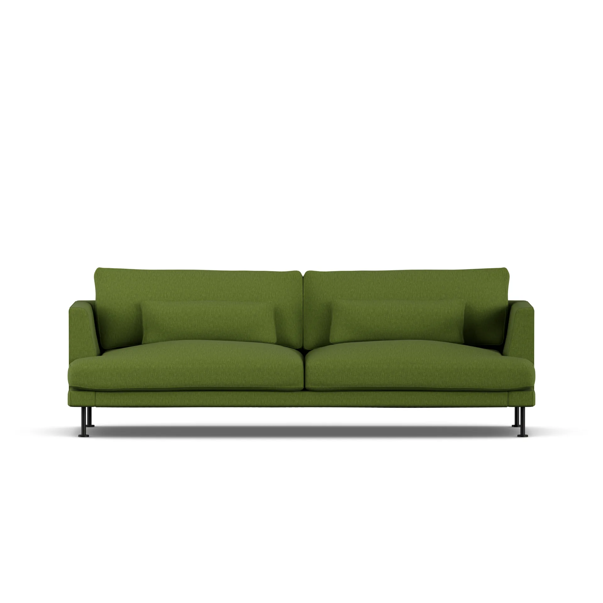 Bredhult sofa, Luiza Green 3975-zwart staal, 3-zits 1898