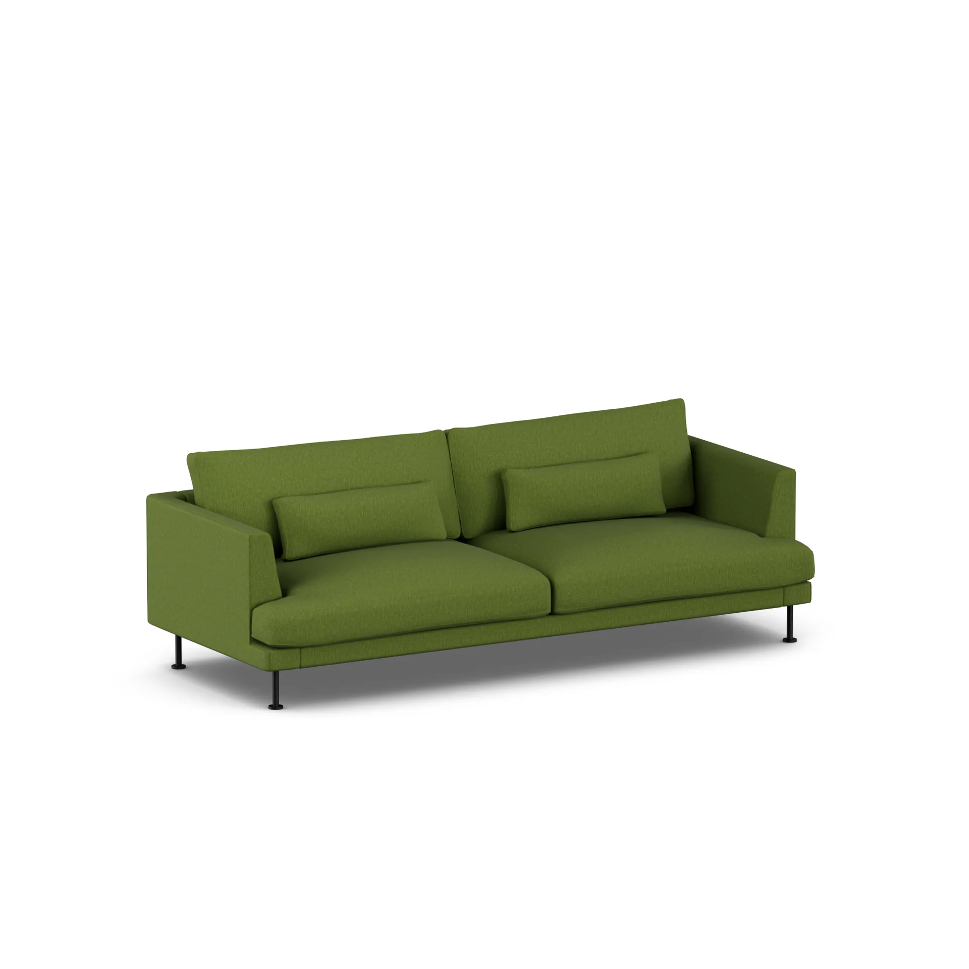 Bredhult sofa, Luiza Green 3975-zwart staal, 3-zits 1898